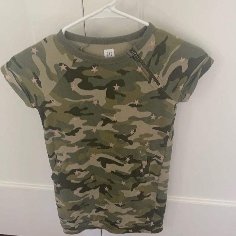 Gap kids camo tunic dress; size S 6-7
